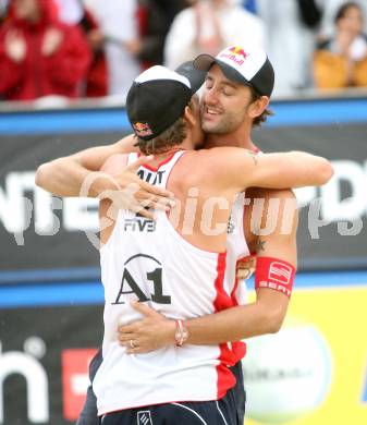 Beachvolleyball. Grand Slam. Doppler Clemens, Gartmayer Peter(Oesterreich). Klagenfurt, am 3.8.2007.
Foto: Kuess
---
pressefotos, pressefotografie, kuess, qs, qspictures, sport, bild, bilder, bilddatenbank