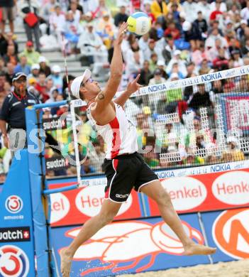 Beachvolleyball. Grand Slam.  Florian Gosch (Oesterreich). Klagenfurt, am 3.8.2007.
Foto: Kuess 
---
pressefotos, pressefotografie, kuess, qs, qspictures, sport, bild, bilder, bilddatenbank