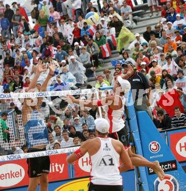 Beachvolleyball. Grand Slam.  Florian Gosch, Alexander Horst (Oesterreich). Klagenfurt, am 3.8.2007.
Foto: Kuess 
---
pressefotos, pressefotografie, kuess, qs, qspictures, sport, bild, bilder, bilddatenbank