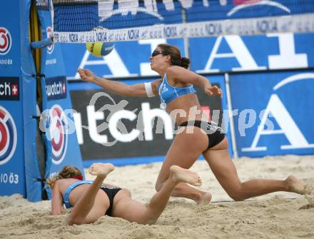 Beachvolleyball. Grand Slam.  Kerri Walsh, Misty May-Treanor (USA). Klagenfurt, am 4.8.2007.
Foto: Kuess 
---
pressefotos, pressefotografie, kuess, qs, qspictures, sport, bild, bilder, bilddatenbank