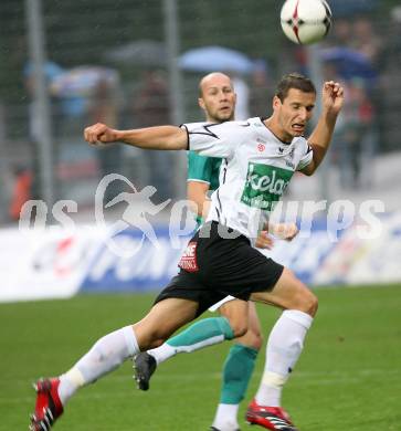 Fussball Bundesliga. Austria Kaernten gegen Mattersburg. Thomas Pirker (Kaernten), Thomas Wagner (Mattersburg). Klagenfurt, am 11.8.2007.
Foto: Kuess
---
pressefotos, pressefotografie, kuess, qs, qspictures, sport, bild, bilder, bilddatenbank