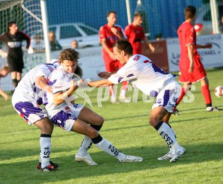 Fussball Regionalliga. SAK gegen Spittal. Torjubel SAK: Christian Hutter, Philipp Weissenberger  (SAK). Klagenfurt, am 25.8.2007.
Foto: Kuess 
---
pressefotos, pressefotografie, kuess, qs, qspictures, sport, bild, bilder, bilddatenbank