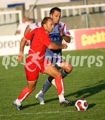 Fussball Regionalliga. SAK gegen Spittal. Goran Jolic (SAK), Luka Peric (Spittal). Klagenfurt, am 25.8.2007.
Foto: Kuess 
---
pressefotos, pressefotografie, kuess, qs, qspictures, sport, bild, bilder, bilddatenbank