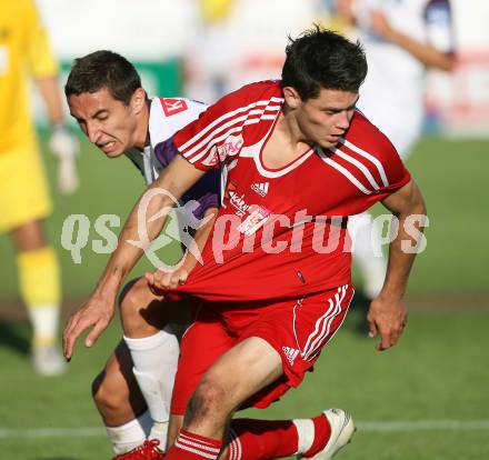 Fussball. Red Zac. FC Kaernten gegen FK Austria Magna Amateure. Stephan Buergler (FCK), Marin Leovac (Austria Amateure). Klagenfurt, am 25.8.2007.
Foto: Kuess
---
pressefotos, pressefotografie, kuess, qs, qspictures, sport, bild, bilder, bilddatenbank