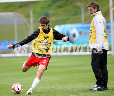Fussball. Trainingslager Nationalteam Oesterreich. Martin Harnik, Andreas Herzog. Velden, am 5.9.2007.
Foto: Kuess 
---
pressefotos, pressefotografie, kuess, qs, qspictures, sport, bild, bilder, bilddatenbank
