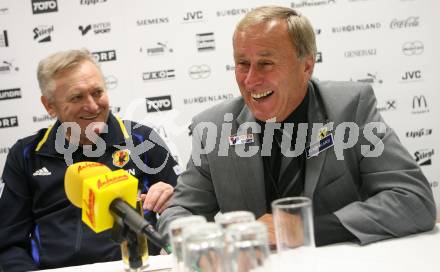 Fussball. Laenderspiel Oesterreich gegen Japan. Pressekonferenz. Trainer Josef Hickersberger (Oesterreich), Trainer Ivica Osim (Japan).  Klagenfurt, am 7.9.2007.
Foto: Kuess
---
pressefotos, pressefotografie, kuess, qs, qspictures, sport, bild, bilder, bilddatenbank