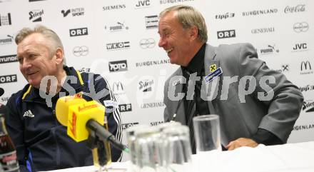 Fussball. Laenderspiel Oesterreich gegen Japan. Pressekonferenz. Trainer Josef Hickersberger (Oesterreich), Trainer Ivica Osim (Japan).  Klagenfurt, am 7.9.2007.
Foto: Kuess
---
pressefotos, pressefotografie, kuess, qs, qspictures, sport, bild, bilder, bilddatenbank