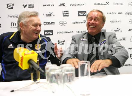 Fussball. Laenderspiel Oesterreich gegen Japan. Pressekonferenz. Trainer Josef Hickersberger (Oesterreich), Trainer Ivica Osim (Japan).  Klagenfurt, am 7.9.2007.
Foto: Kuess
---
pressefotos, pressefotografie, kuess, qs, qspictures, sport, bild, bilder, bilddatenbank