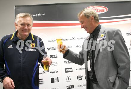 Fussball. Laenderspiel Oesterreich gegen Japan. Pressekonferenz. Trainer Josef Hickersberger (Oesterreich), Trainer Ivica Osim (Japan).  Klagenfurt, am 7.9.2007.
Foto: Kuess
---
pressefotos, pressefotografie, kuess, qs, qspictures, sport, bild, bilder, bilddatenbank