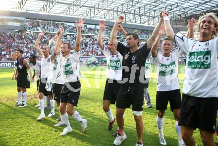 Fussball Bundesliga. SK Austria Kelag Kaernten gegen FK Austria Magna. Jubel Austria Kaernten. Klagenfurt, am 15.9.2007.
Foto: Kuess
---
pressefotos, pressefotografie, kuess, qs, qspictures, sport, bild, bilder, bilddatenbank