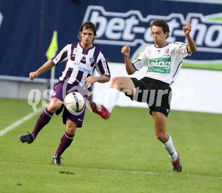 Fussball Bundesliga. SK Austria Kelag Kaernten gegen FK Austria Magna. Wolfgang Bubenik (Austria Kaernten), Emin Sulimani (Austria Magna). Klagenfurt, am 15.9.2007.
Foto: Kuess
---
pressefotos, pressefotografie, kuess, qs, qspictures, sport, bild, bilder, bilddatenbank