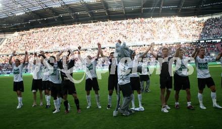 Fussball Bundesliga. SK Austria Kelag Kaernten gegen FK Austria Magna. Jubel Austria Kaernten. Klagenfurt, am 15.9.2007.
Foto: Kuess
---
pressefotos, pressefotografie, kuess, qs, qspictures, sport, bild, bilder, bilddatenbank