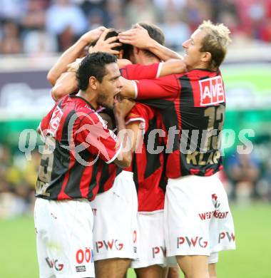 Fussball Bundesliga. SK Austria Kaernten gegen LASK Linz. Torjubel (LASK). Hypo Group Arena. Klagenfurt, am 22.9.2007.
Foto: Kuess 
---
pressefotos, pressefotografie, kuess, qs, qspictures, sport, bild, bilder, bilddatenbank