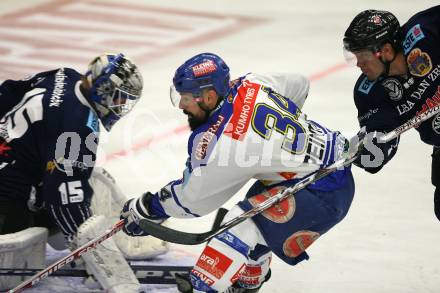 Erste Bank Eishockey Bundesliga. VSV gegen Alba Volan Fetiva. Markus Peintner (VSV), Krisztian Budai, Viktor Tokaji (Alba Volan). Villach, am 27.9.2007.
Foto: Kuess
---
pressefotos, pressefotografie, kuess, qs, qspictures, sport, bild, bilder, bilddatenbank