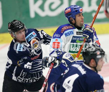 Erste Bank Eishockey Bundesliga. VSV gegen Alba Volan Fetiva. Dany Bousquet (VSV), Viktor Tokaji (Alba Volan). Villach, am 27.9.2007.
Foto: Kuess
---
pressefotos, pressefotografie, kuess, qs, qspictures, sport, bild, bilder, bilddatenbank