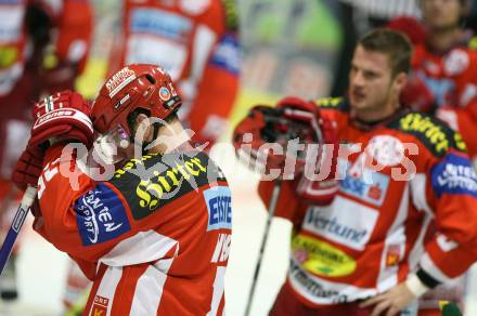 Erste Bank Eishockey Bundesliga. KAC gegen EHC Liwest Linz. Enttaeuschung (KAC). Klagenfurt, am 28.9.2007.
Foto: Kuess
---
pressefotos, pressefotografie, kuess, qs, qspictures, sport, bild, bilder, bilddatenbank