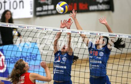 Volleyball MEVZA. ATSC Wildcats gegen Mladost Zagreb.  Maja Praeprost, Mojca Dolinar (Wildcats). Klagenfurt, am 29.9.2007.
Foto: Kuess
---
pressefotos, pressefotografie, kuess, qs, qspictures, sport, bild, bilder, bilddatenbank