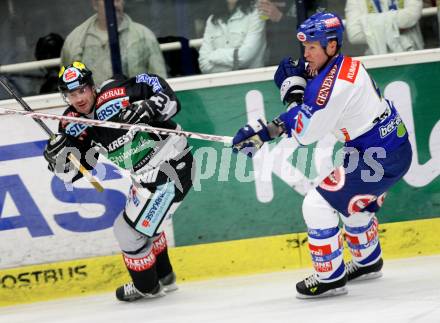 Erste Bank Eishockey Bundesliga. VSV gegen Graz 99ers. Mike Stewart (VSV), Ian Ivo (Graz). Villach, am 30.9.2007.
Foto: Kuess 
---
pressefotos, pressefotografie, kuess, qs, qspictures, sport, bild, bilder, bilddatenbank