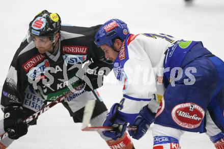 Erste Bank Eishockey Bundesliga. VSV gegen Graz 99ers. Devin Edgerton (VSV), Greg Day (Graz). Villach, am 30.9.2007.
Foto: Kuess 
---
pressefotos, pressefotografie, kuess, qs, qspictures, sport, bild, bilder, bilddatenbank