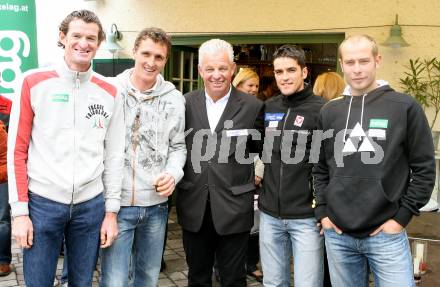 Kaernten Sport. Radsport, Triathlon, Schi Nordisch, Biathlon, Langlauf. Hannes Hempel, Fritz Pinter, Landessportdirektor Reinhard Tellian, Juergen Pinter, Daniel Mesotitsch. Forstsee, am 28.9.2007.
Foto: Kuess
---
pressefotos, pressefotografie, kuess, qs, qspictures, sport, bild, bilder, bilddatenbank