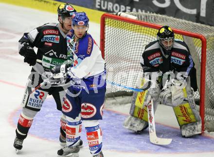 Erste Bank Eishockey Bundesliga. VSV gegen Graz 99ers. Marc Brown (VSV), Doug Nolan, Claus Dalpiaz (Graz). Villach, am 30.9.2007.
Foto: Kuess 
---
pressefotos, pressefotografie, kuess, qs, qspictures, sport, bild, bilder, bilddatenbank