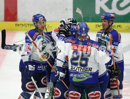 Erste Bank Eishockey Bundesliga. VSV gegen Graz 99ers. Jubel (VSV). Villach, am 30.9.2007.
Foto: Kuess 
---
pressefotos, pressefotografie, kuess, qs, qspictures, sport, bild, bilder, bilddatenbank