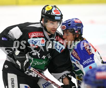 Erste Bank Eishockey Bundesliga. VSV gegen Graz 99ers. Wolfgang Kromp (VSV), Steve Washburn (Graz). Villach, am 30.9.2007.
Foto: Kuess 
---
pressefotos, pressefotografie, kuess, qs, qspictures, sport, bild, bilder, bilddatenbank