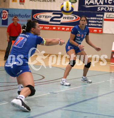 Volleyball MEVZA. ATSC Wildcats gegen Mladost Zagreb. Paty Krenc, Kerstin Pichler (Wildcats). Klagenfurt, am 29.9.2007.
Foto: Kuess
---
pressefotos, pressefotografie, kuess, qs, qspictures, sport, bild, bilder, bilddatenbank