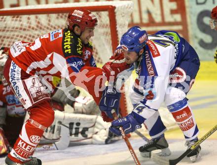 Erste Bank Eishockey Bundesliga. KAC gegen VSV. Jeffrey Tory (KAC), Devin Edgerton (VSV). Klagenfurt, am 4.10.2007.
Foto: Kuess
---
pressefotos, pressefotografie, kuess, qs, qspictures, sport, bild, bilder, bilddatenbank