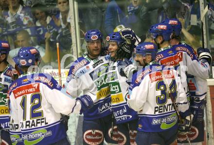 Erste Bank Eishockey Bundesliga. KAC gegen VSV. Jubel (VSV). Klagenfurt, am 4.10.2007.
Foto: Kuess
---
pressefotos, pressefotografie, kuess, qs, qspictures, sport, bild, bilder, bilddatenbank