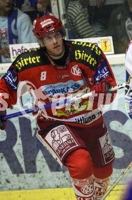 Erste Bank Eishockey Bundesliga. KAC gegen VSV. Christoph Quantschnig (KAC), Marc Brown (VSV). Klagenfurt, am 4.10.2007.
Foto: Kuess
---
pressefotos, pressefotografie, kuess, qs, qspictures, sport, bild, bilder, bilddatenbank