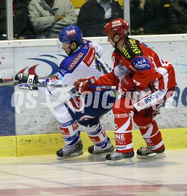 Erste Bank Eishockey Bundesliga. KAC gegen VSV. Jeffrey Tory (KAC), Marc Brown (VSV). Klagenfurt, am 4.10.2007.
Foto: Kuess
---
pressefotos, pressefotografie, kuess, qs, qspictures, sport, bild, bilder, bilddatenbank