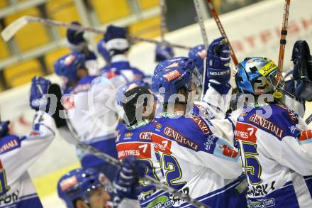 Erste Bank Eishockey Bundesliga. KAC gegen VSV. Jubel (VSV). Klagenfurt, am 4.10.2007.
Foto: Kuess
---
pressefotos, pressefotografie, kuess, qs, qspictures, sport, bild, bilder, bilddatenbank