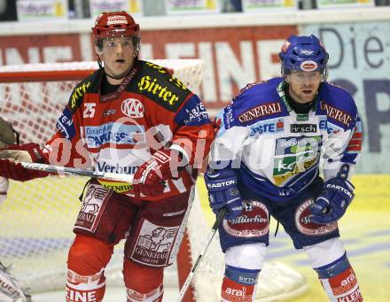 Erste Bank Eishockey Bundesliga. KAC gegen VSV. Kirk Furey (KAC), Roland Kaspitz (VSV). Klagenfurt, am 4.10.2007.
Foto: Kuess
---
pressefotos, pressefotografie, kuess, qs, qspictures, sport, bild, bilder, bilddatenbank