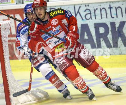 Erste Bank Eishockey Bundesliga. KAC gegen VSV. Herbert Ratz (KAC), Dany Bousquet (VSV). Klagenfurt, am 4.10.2007.
Foto: Kuess
---
pressefotos, pressefotografie, kuess, qs, qspictures, sport, bild, bilder, bilddatenbank