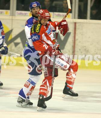 Erste Bank Eishockey Bundesliga. KAC gegen VSV. Mike Craig (KAC), Daniel Gauthier (VSV). Klagenfurt, am 4.10.2007.
Foto: Kuess
---
pressefotos, pressefotografie, kuess, qs, qspictures, sport, bild, bilder, bilddatenbank