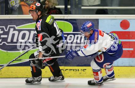 Erste Bank Eishockey Bundesliga. VSV gegen Innsbruck. Roland Kaspitz (VSV), Heimo Lindner (Innsbruck). Klagenfurt, am 7.10.2007.
Foto: Kuess 
---
pressefotos, pressefotografie, kuess, qs, qspictures, sport, bild, bilder, bilddatenbank