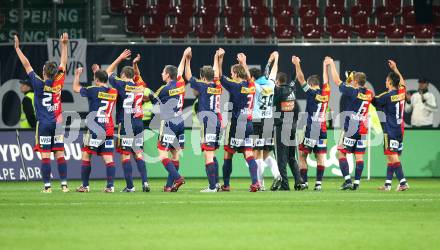 Fussball Bundesliga. SK Austria kaernten gegen Rapid Wien. Jubel (Rapid). Klagenfurt, am 7.10.2007.
Foto: Kuess
---
pressefotos, pressefotografie, kuess, qs, qspictures, sport, bild, bilder, bilddatenbank