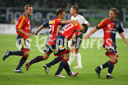 Fussball Bundesliga. SK Austria kaernten gegen Rapid Wien. Torjubel Rapid. Mario Bazina (Rapid). Klagenfurt, am 7.10.2007.
Foto: Kuess
---
pressefotos, pressefotografie, kuess, qs, qspictures, sport, bild, bilder, bilddatenbank