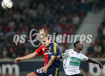 Fussball Bundesliga. SK Austria kaernten gegen Rapid Wien. Thierry Fidjeu Tazemeta (Kaernten), Juergen Patocka (Kaernten). Klagenfurt, am 7.10.2007.
Foto: Kuess
---
pressefotos, pressefotografie, kuess, qs, qspictures, sport, bild, bilder, bilddatenbank