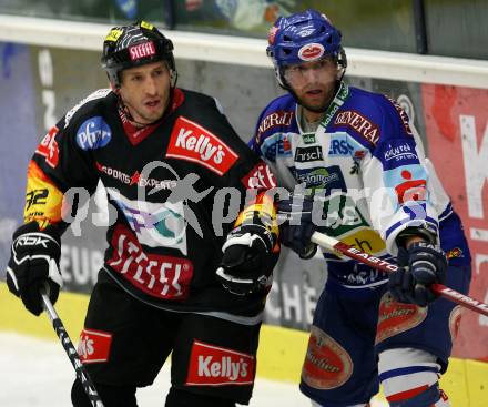 Erste Bank Eishockey Bundesliga. VSV gegen Vienna Capitals. Wolfgang Kromp (VSV), Pascal Rheaume (Caps). Villach, am 9.10.2007.
Foto: Kuess 
---
pressefotos, pressefotografie, kuess, qs, qspictures, sport, bild, bilder, bilddatenbank