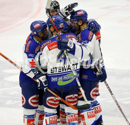 Erste Bank Eishockey Bundesliga. VSV gegen Vienna Capitals. Torjubel (VSV). Villach, am 9.10.2007.
Foto: Kuess 
---
pressefotos, pressefotografie, kuess, qs, qspictures, sport, bild, bilder, bilddatenbank