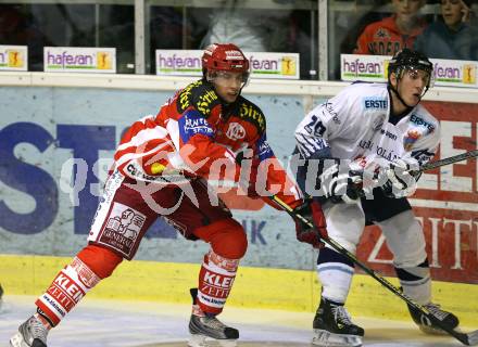 Erste Bank Eishockey Bundesliga. KAC gegen Alba Volan. Johannes Reichel (KAC), Istvan Sofron (Alba Volan). Klagenfurt, am 9.10.2007.
Foto: Kuess
---
pressefotos, pressefotografie, kuess, qs, qspictures, sport, bild, bilder, bilddatenbank