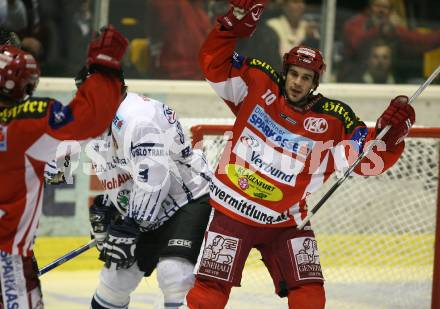 Erste Bank Eishockey Bundesliga. KAC gegen Alba Volan.  Torjubel. Warren Norris (KAC). Klagenfurt, am 9.10.2007.
Foto: Kuess
---
pressefotos, pressefotografie, kuess, qs, qspictures, sport, bild, bilder, bilddatenbank