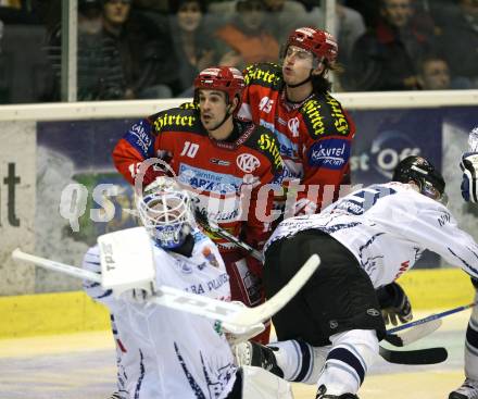 Erste Bank Eishockey Bundesliga. KAC gegen Alba Volan.  Torjubel. Warren Norris, Dave Schuller (KAC). Klagenfurt, am 9.10.2007.
Foto: Kuess
---
pressefotos, pressefotografie, kuess, qs, qspictures, sport, bild, bilder, bilddatenbank