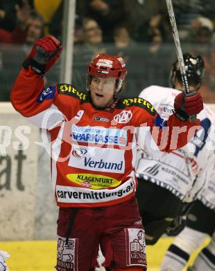 Erste Bank Eishockey Bundesliga. KAC gegen Alba Volan. Torjubel. Chad Hinz (KAC). Klagenfurt, am 9.10.2007.
Foto: Kuess
---
pressefotos, pressefotografie, kuess, qs, qspictures, sport, bild, bilder, bilddatenbank