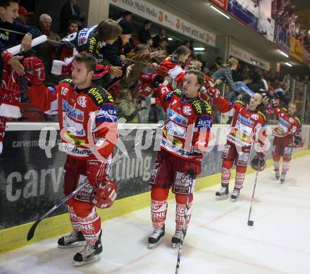 Erste Bank Eishockey Bundesliga. KAC gegen Alba Volan.  Jubel (KAC). Klagenfurt, am 9.10.2007.
Foto: Kuess
---
pressefotos, pressefotografie, kuess, qs, qspictures, sport, bild, bilder, bilddatenbank