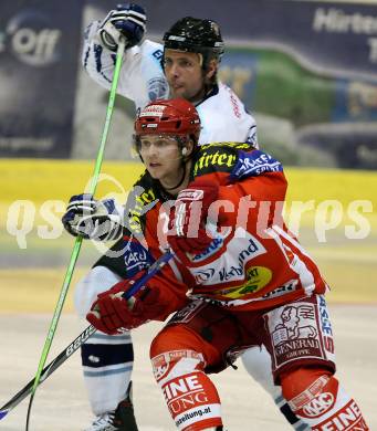 Erste Bank Eishockey Bundesliga. KAC gegen Alba Volan. Benjamin Thomson (KAC), Balazs Kangyal (Alba Volan) . Klagenfurt, am 9.10.2007.
Foto: Kuess
---
pressefotos, pressefotografie, kuess, qs, qspictures, sport, bild, bilder, bilddatenbank