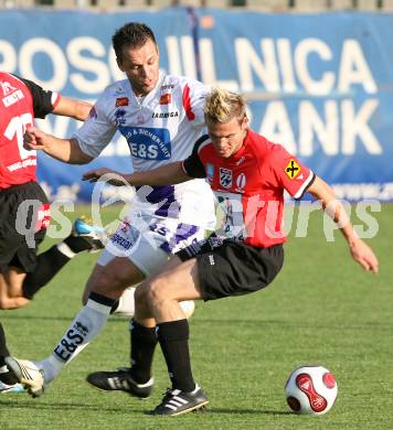 Fussball Regionalliga Mitte. SAK gegen WAC-St. Andrae. Goran Jolic (SAK), Guenther Feimuth (WAC/St. Andrae). Klagenfurt, 13.10.2007
Foto: Kuess
---
pressefotos, pressefotografie, kuess, qs, qspictures, sport, bild, bilder, bilddatenbank