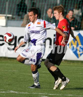 Fussball Regionalliga Mitte. SAK gegen WAC-St. Andrae.  Philipp Weissenberger (SAK), Mathias Berchtold (St. Andrae).  Klagenfurt, 13.10.2007
Foto: Kuess
---
pressefotos, pressefotografie, kuess, qs, qspictures, sport, bild, bilder, bilddatenbank